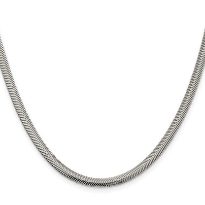 Sterlingsilber 4.2mm Flach Oval Schlange Halskette