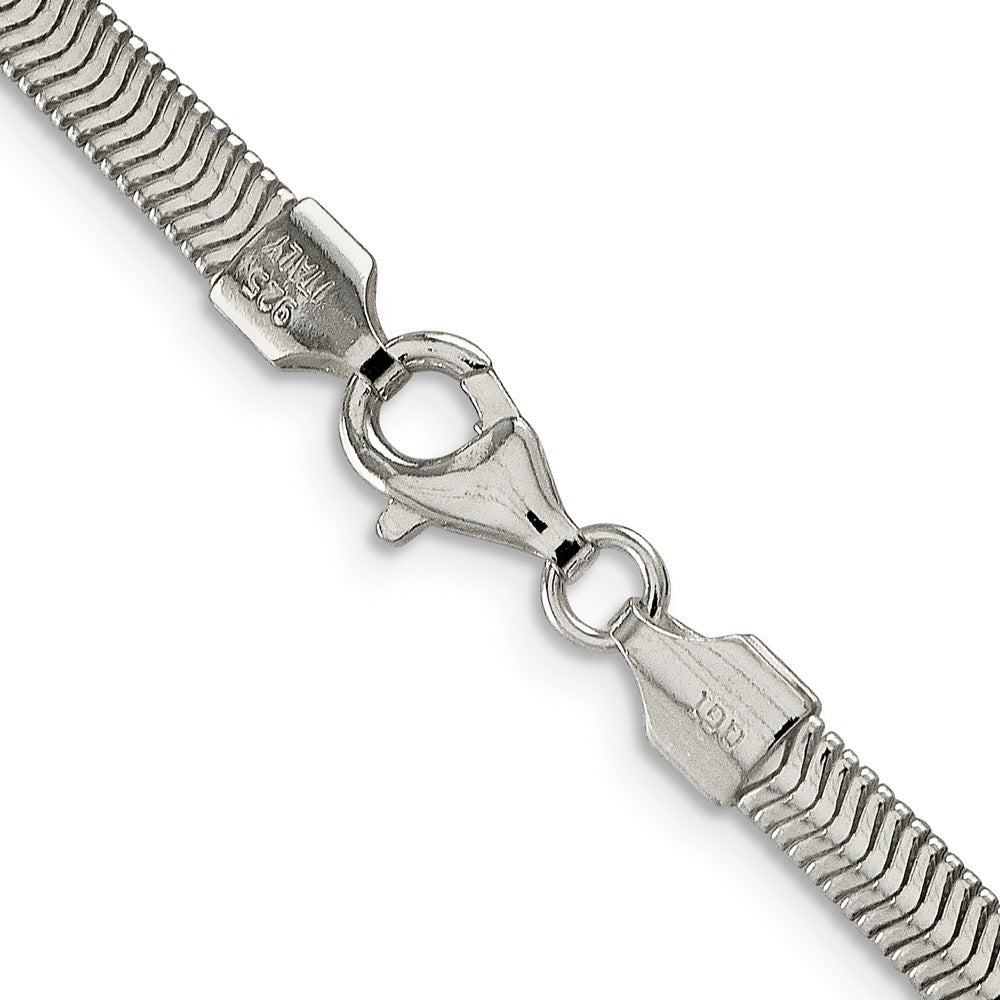 Sterlingsilber 4.2mm Flach Oval Schlange Halskette