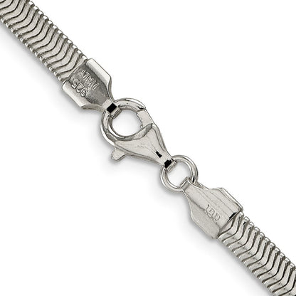 Sterlingsilber 4.2mm Flach Oval Schlange Halskette