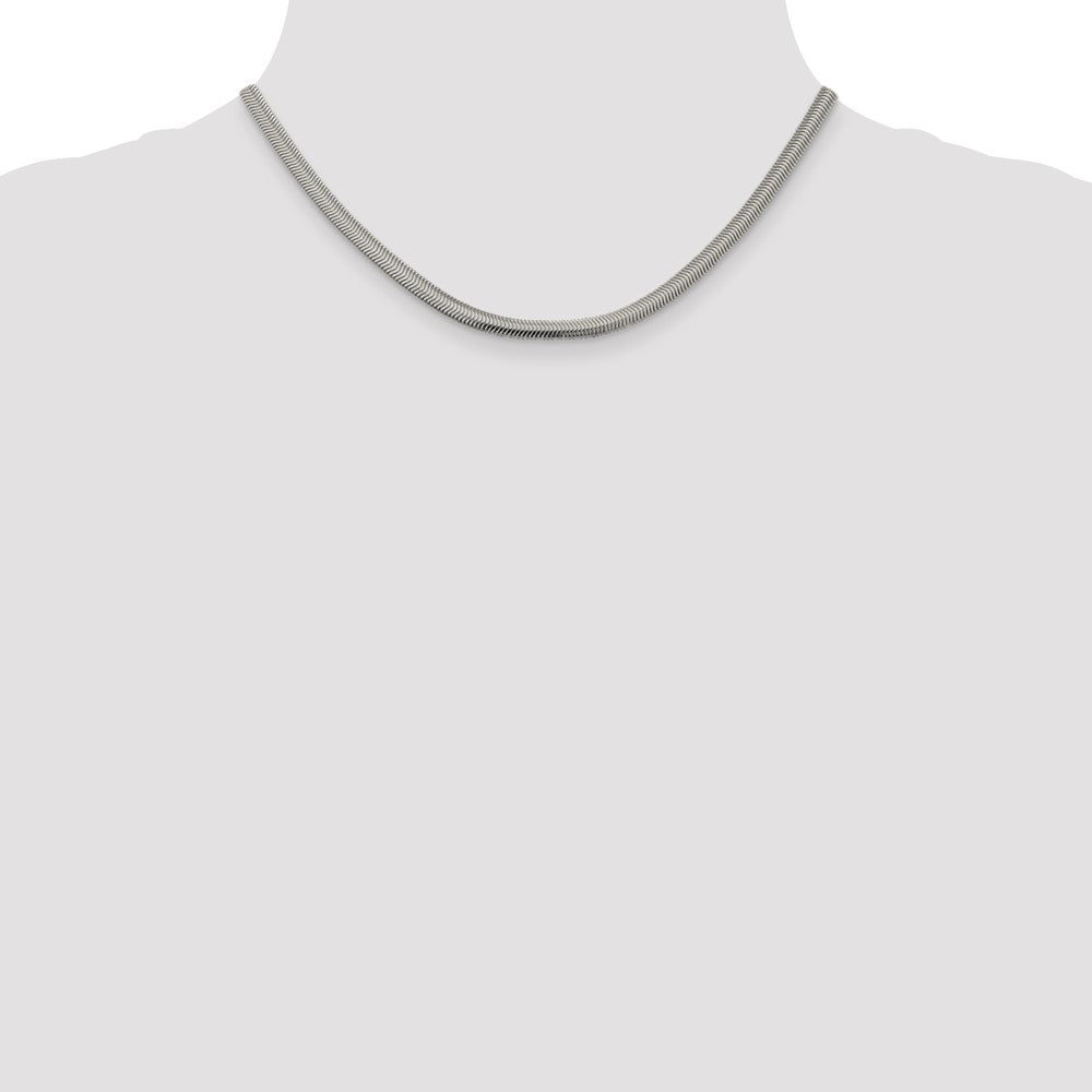 Sterlingsilber 4.2mm Flach Oval Schlange Halskette