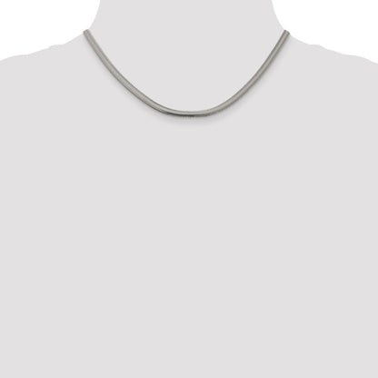 Sterlingsilber 4.2mm Flach Oval Schlange Halskette