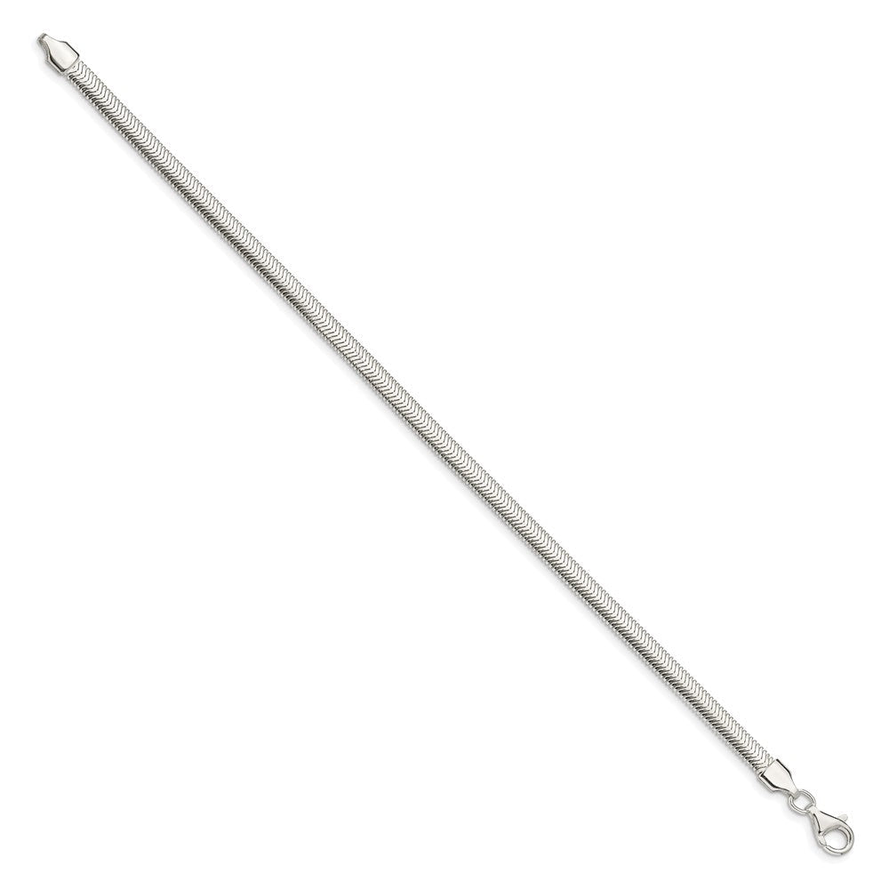 Sterlingsilber 4.2mm Flach Oval Schlange Gliederarmband