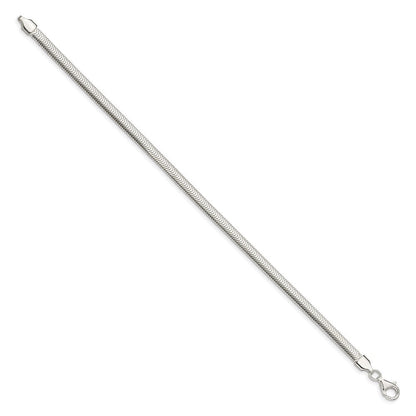 Sterlingsilber 4.2mm Flach Oval Schlange Gliederarmband