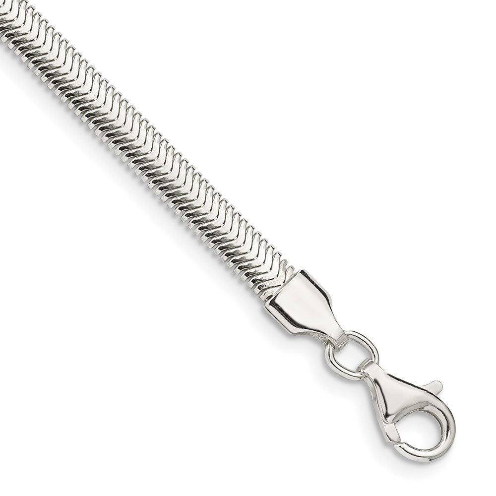 Sterlingsilber 4.2mm Flach Oval Schlange Gliederarmband