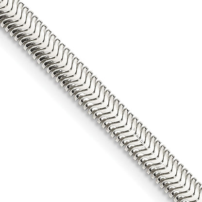 Sterlingsilber 4.2mm Flach Oval Schlange Halskette