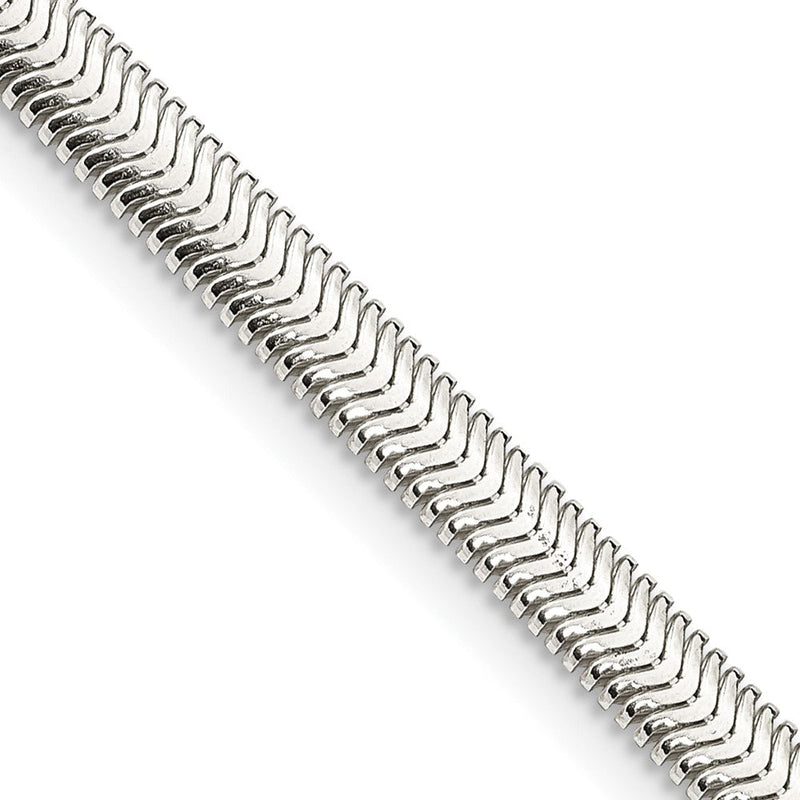 Sterlingsilber 4.2mm Flach Oval Schlange Halskette