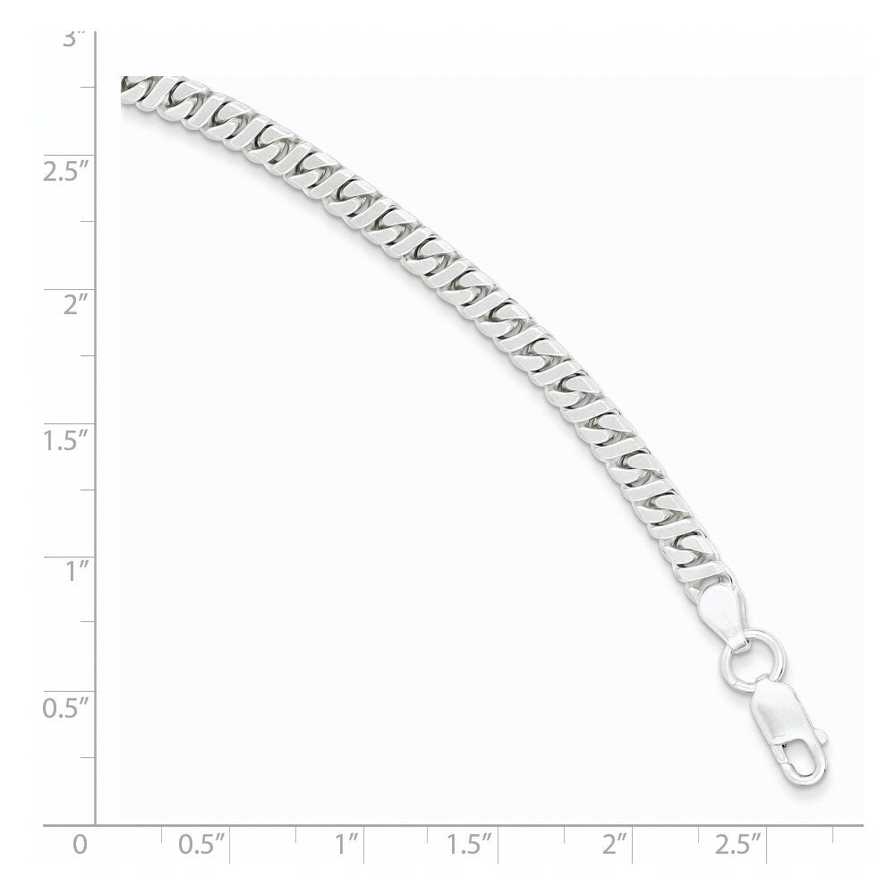 Sterlingsilber 4.25mm Fantasie Flach Glieder Gliederarmband