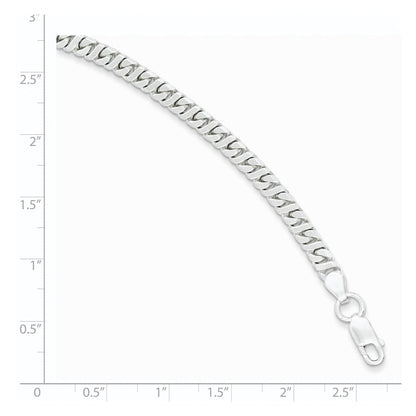 Sterlingsilber 4.25mm Fantasie Flach Glieder Gliederarmband
