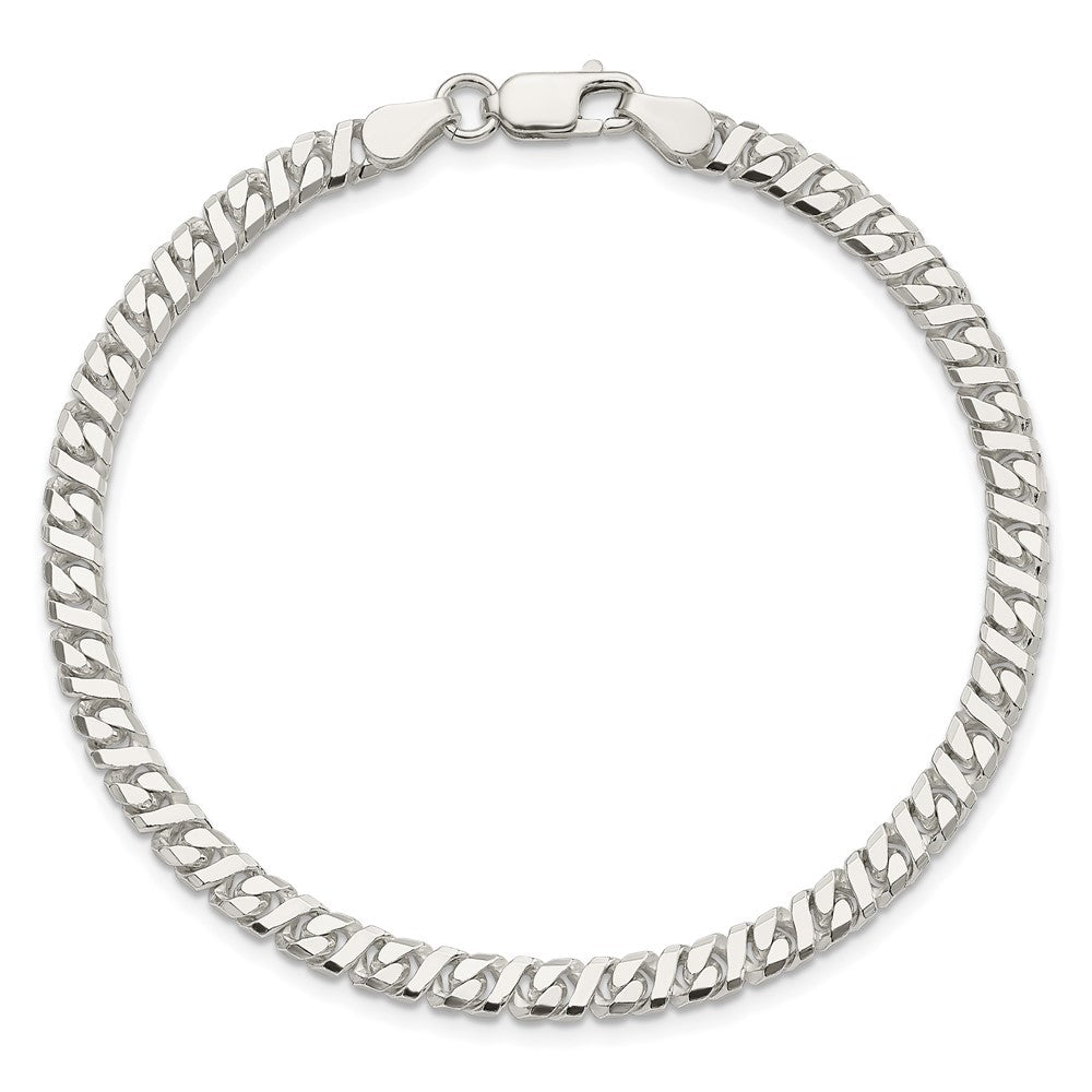 Sterlingsilber 4.25mm Fantasie Flach Glieder Gliederarmband