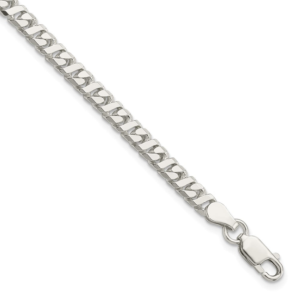 Sterlingsilber 4.25mm Fantasie Flach Glieder Gliederarmband