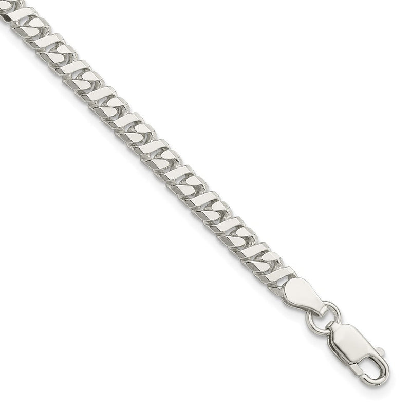 Sterlingsilber 4.25mm Fantasie Flach Glieder Gliederarmband