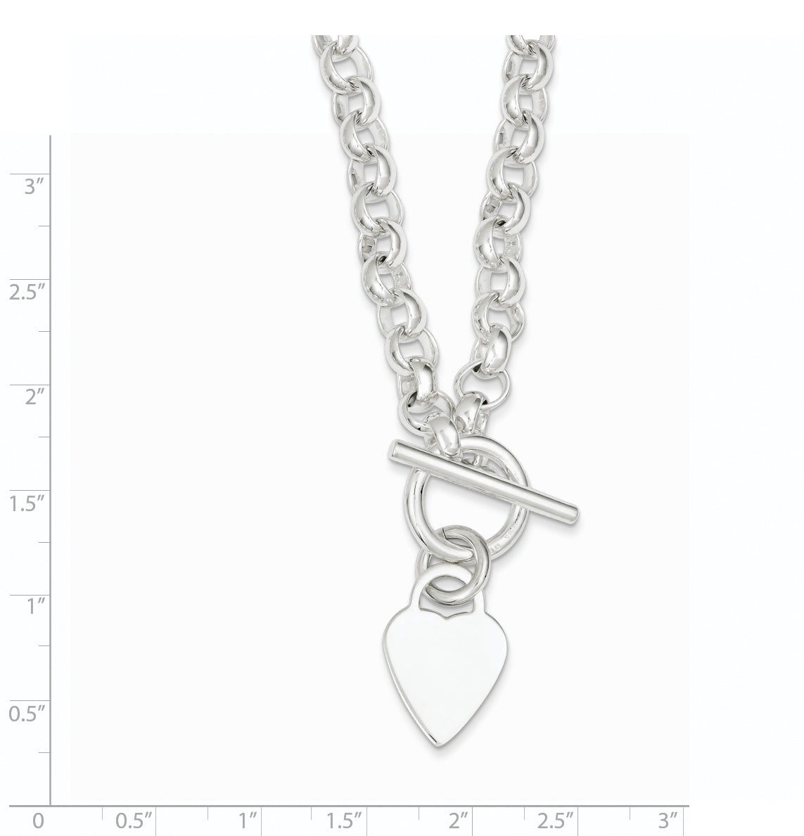Sterlingsilber Gravierbar Herz Plättchen auf Fantasieglieder Knebel Armband