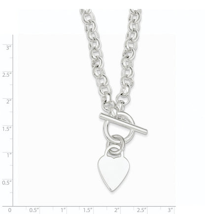 Sterlingsilber Gravierbar Herz Plättchen auf Fantasieglieder Knebel Armband