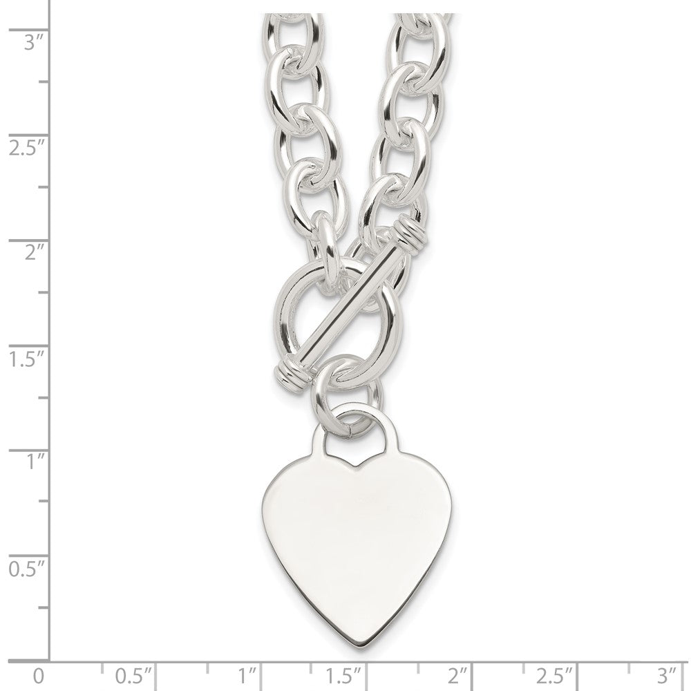 Sterlingsilber Gravierbar Herz Fantasieglieder Knebel Halskette