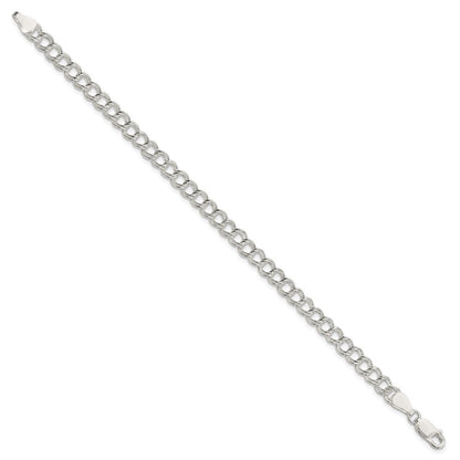 8 Zoll Sterlingsilber 5.25mm Massiv Doppelt Glieder Charm Armband