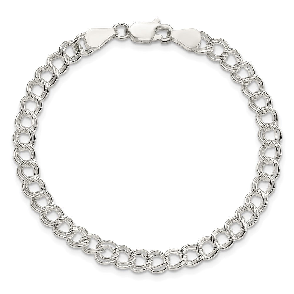 8 Zoll Sterlingsilber 5.25mm Massiv Doppelt Glieder Charm Armband