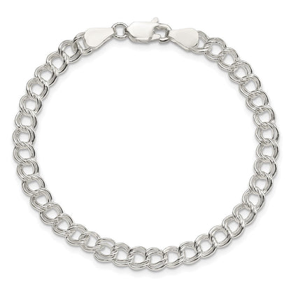 8 Zoll Sterlingsilber 5.25mm Massiv Doppelt Glieder Charm Armband