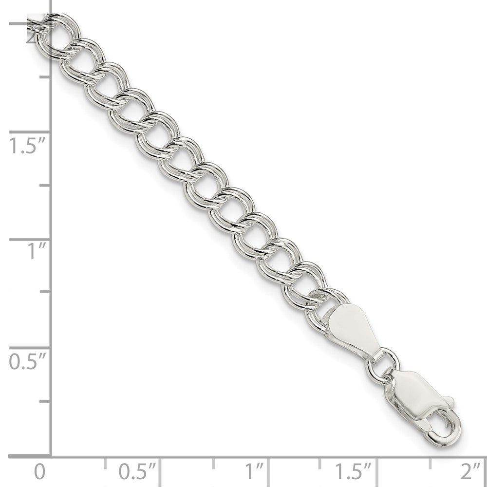 8 Zoll Sterlingsilber 5.25mm Massiv Doppelt Glieder Charm Armband