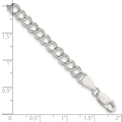 8 Zoll Sterlingsilber 5.25mm Massiv Doppelt Glieder Charm Armband