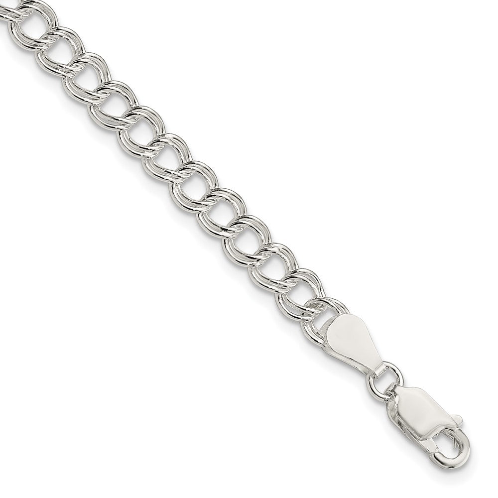 8 Zoll Sterlingsilber 5.25mm Massiv Doppelt Glieder Charm Armband