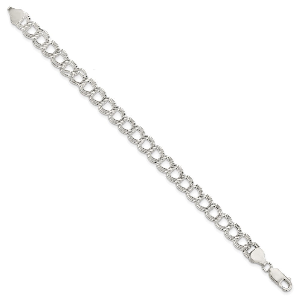 8 Zoll Sterlingsilber 7.75mm Massiv Doppelt Glieder Charm Armband