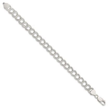 8 Zoll Sterlingsilber 7.75mm Massiv Doppelt Glieder Charm Armband
