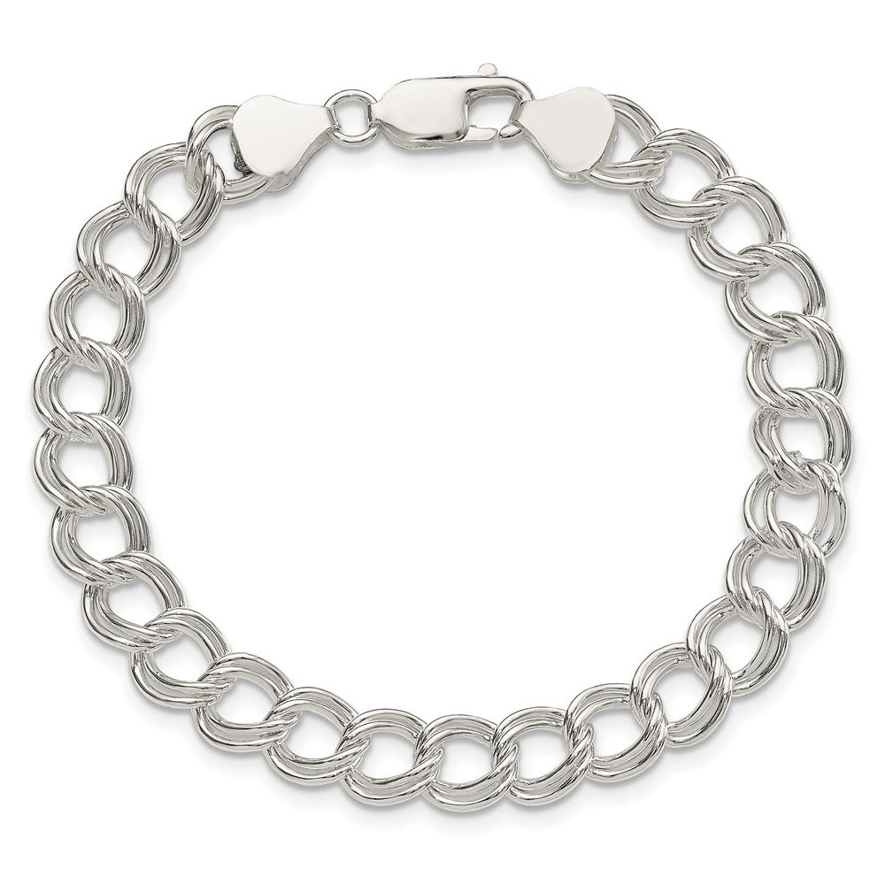 8 Zoll Sterlingsilber 7.75mm Massiv Doppelt Glieder Charm Armband