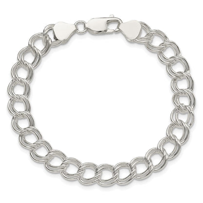 8 Zoll Sterlingsilber 7.75mm Massiv Doppelt Glieder Charm Armband