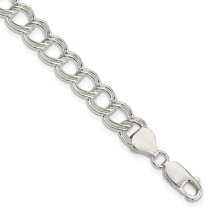8 Zoll Sterlingsilber 7.75mm Massiv Doppelt Glieder Charm Armband