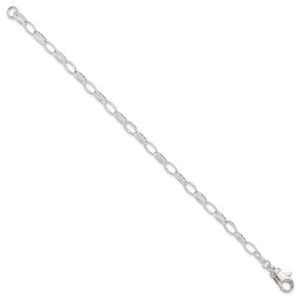 Sterlingsilber Massiv Poliert Fantasieglieder Armband