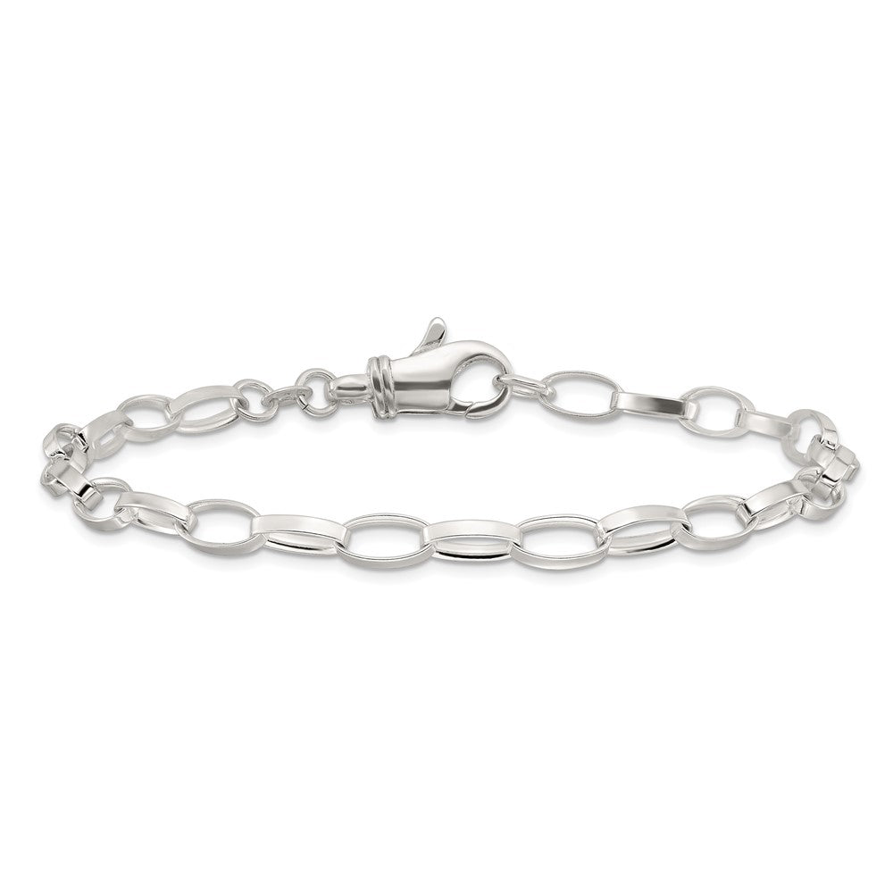 Sterlingsilber Massiv Poliert Fantasieglieder Armband