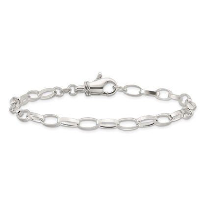 Sterlingsilber Massiv Poliert Fantasieglieder Armband
