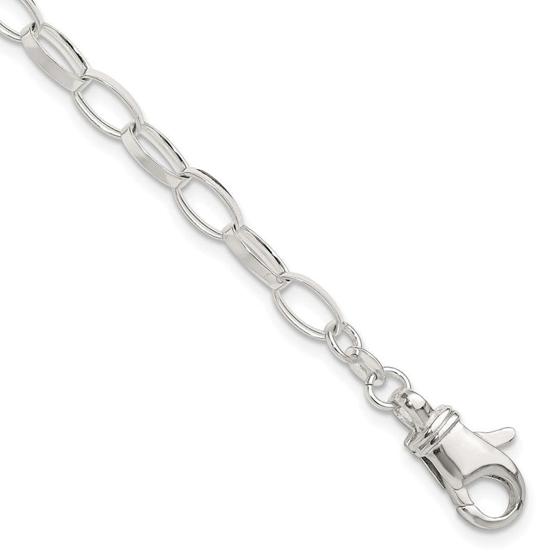 Sterlingsilber Massiv Poliert Fantasieglieder Armband