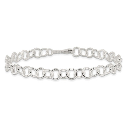 Sterlingsilber 10inch Poliert Fantasieglieder Fußkettchen