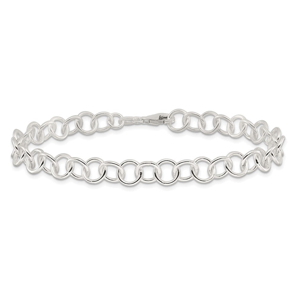 Sterlingsilber 9inch Poliert Fantasieglieder Fußkettchen