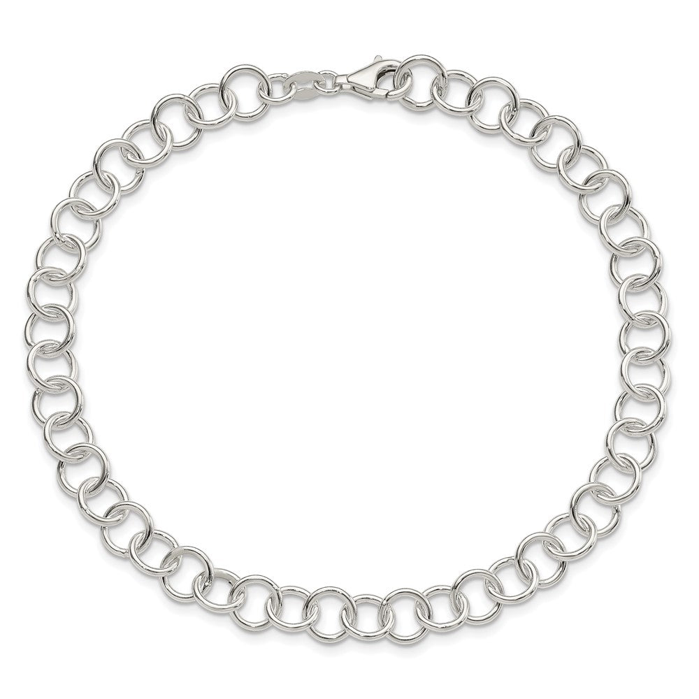 Sterlingsilber 10inch Poliert Fantasieglieder Fußkettchen