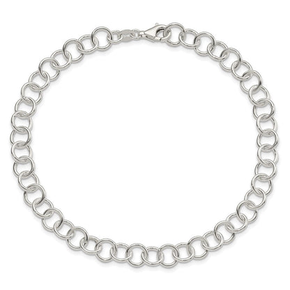 Sterlingsilber 10inch Poliert Fantasieglieder Fußkettchen