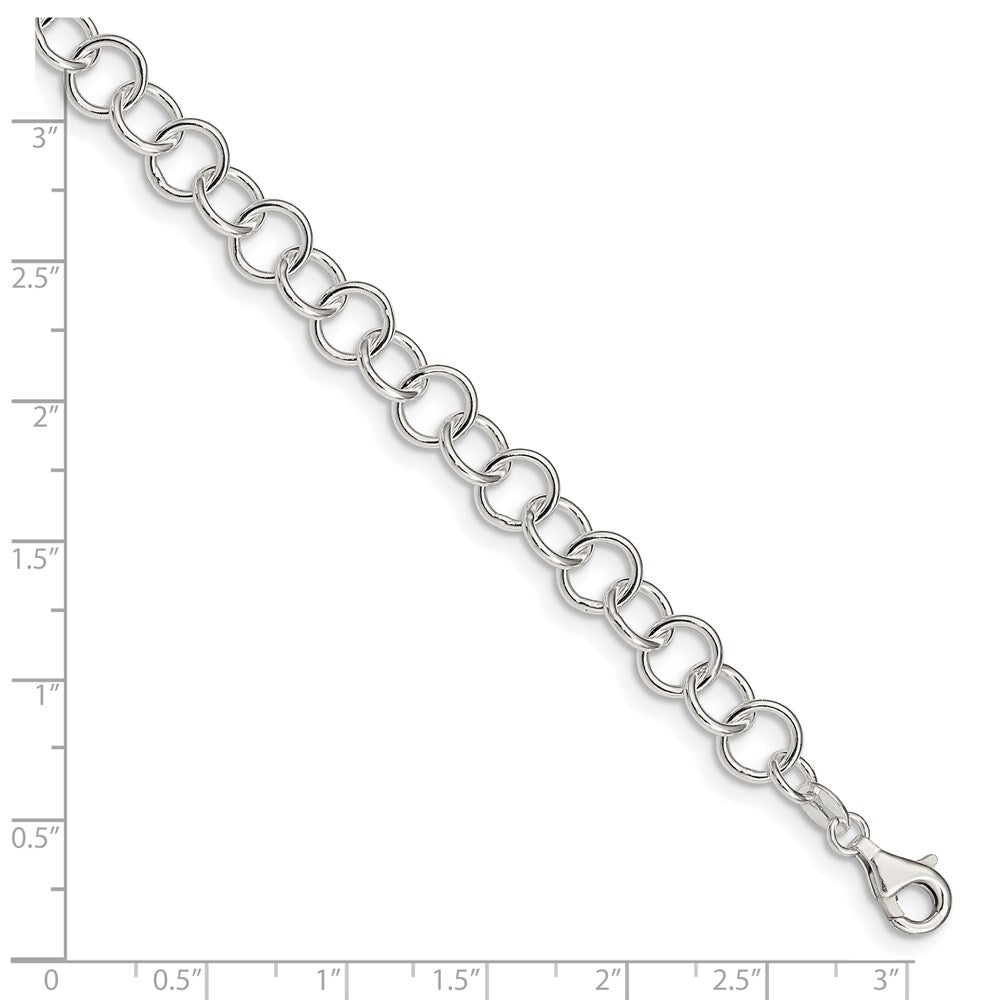 Sterlingsilber 10inch Poliert Fantasieglieder Fußkettchen