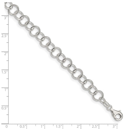 Sterlingsilber 10inch Poliert Fantasieglieder Fußkettchen