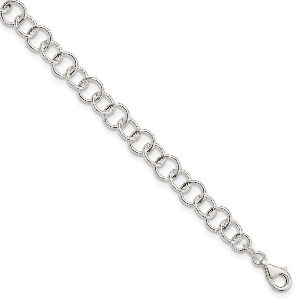Sterlingsilber 9inch Poliert Fantasieglieder Fußkettchen