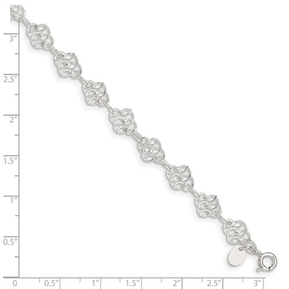 Sterlingsilber Fantasie Poliert Gliederarmband