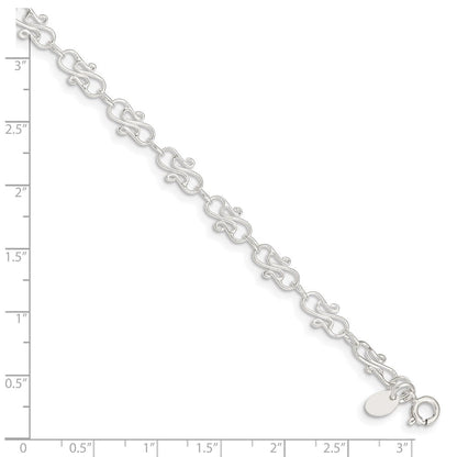 Sterlingsilber 10inch Fantasie Poliert Fußkettchen