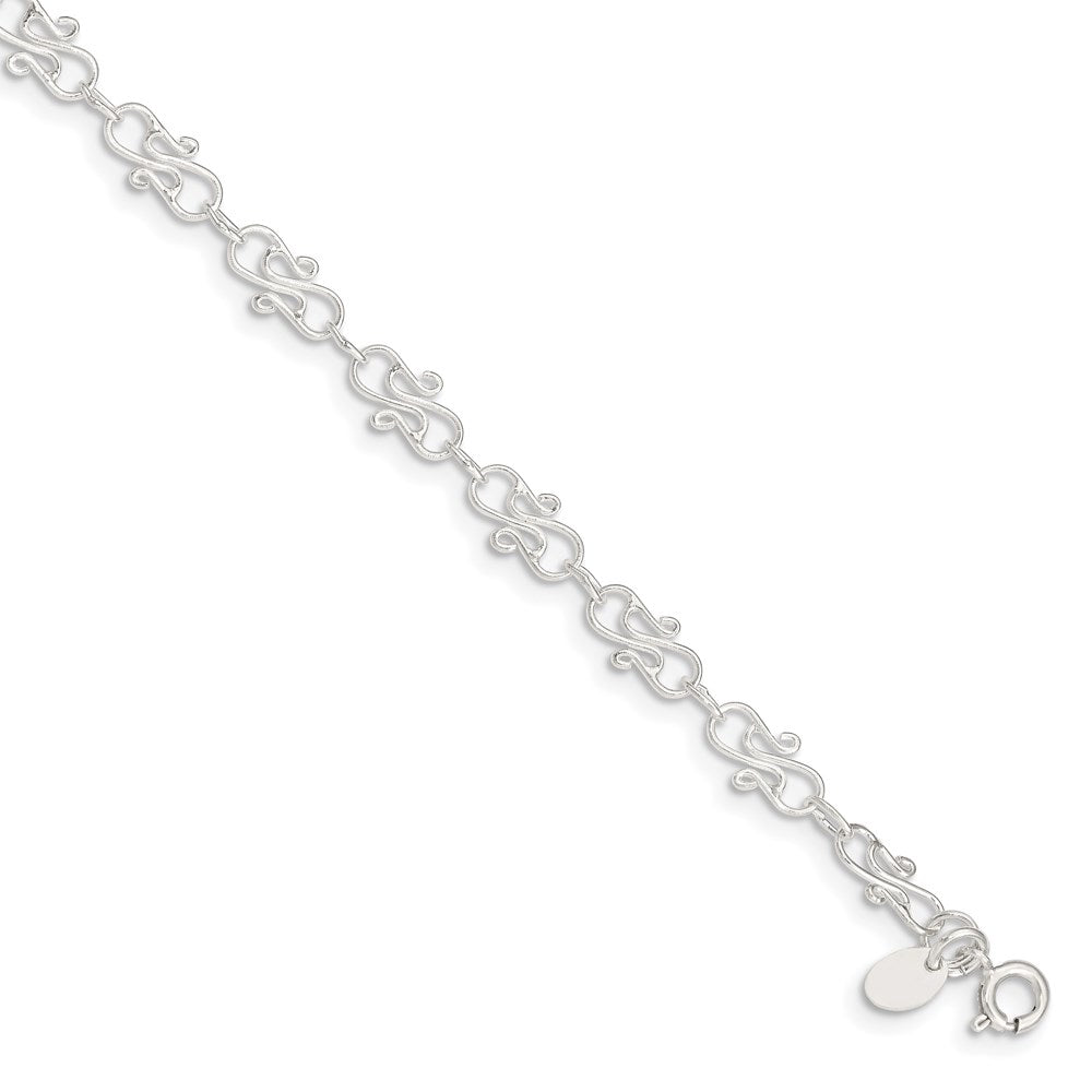 Sterlingsilber 10inch Fantasie Poliert Fußkettchen