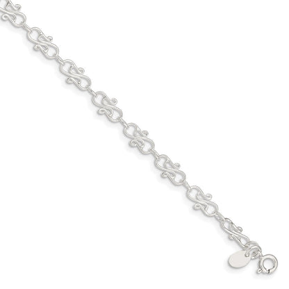 Sterlingsilber 10inch Fantasie Poliert Fußkettchen