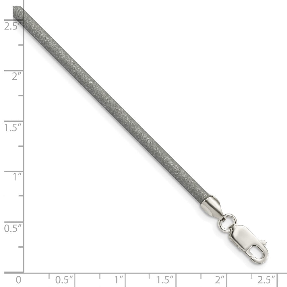 Sterlingsilber 3mm Metallic Gummi Kordel Halskette