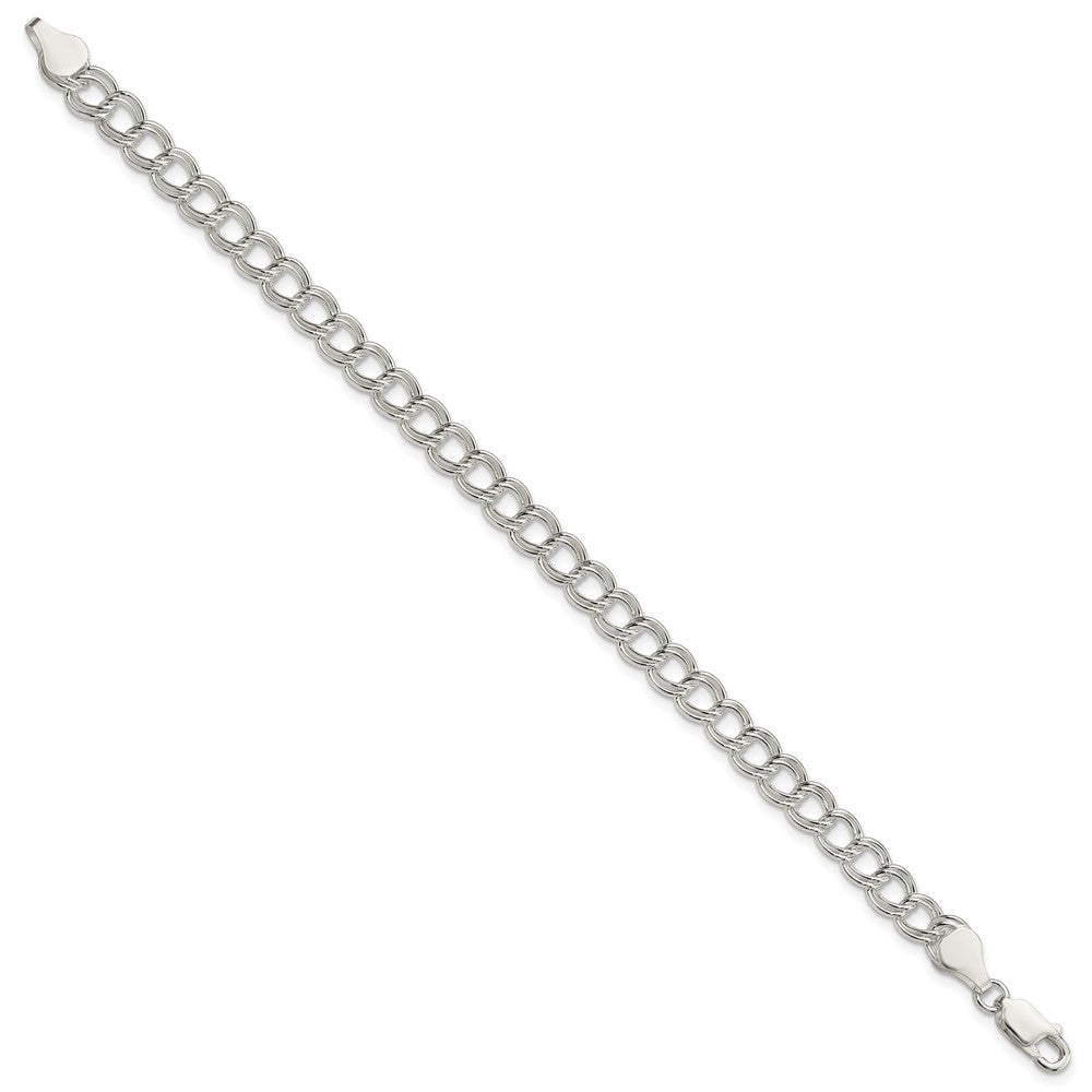 8 Zoll Sterlingsilber 6mm Massiv Doppelt Glieder Charm Armband