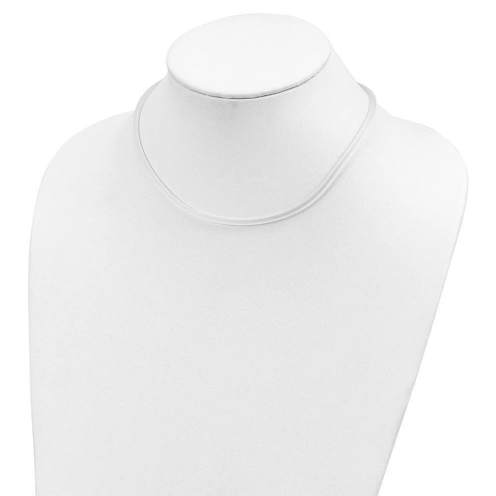 Sterlingsilber 18inch 3mm Mattiert Klar Gummi Kordel Halskette