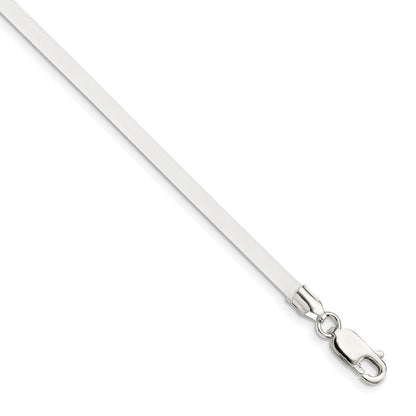 Sterlingsilber 18inch 3mm Mattiert Klar Gummi Kordel Halskette