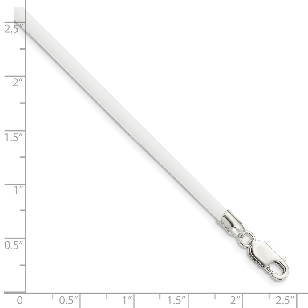 Sterlingsilber 16inch 3mm Weiß Gummi Kordel Halskette