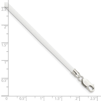 Sterlingsilber 16inch 3mm Weiß Gummi Kordel Halskette